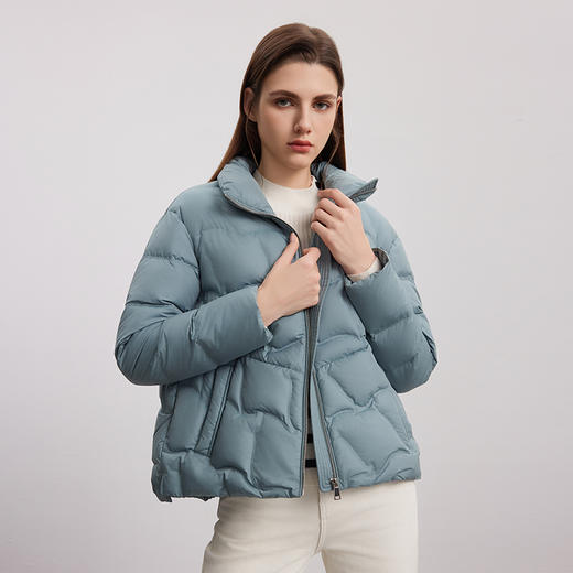 【90白鹅绒羽绒服】24年秋冬新品女士时尚轮廓立领加厚保暖外套 商品图1