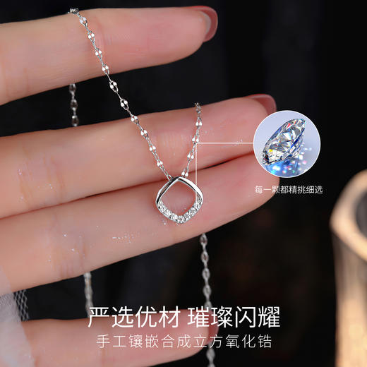 Winy925纯银菱角项链轻奢小众设计高级感菱形吊坠送女友送闺蜜节日生日礼物 商品图4