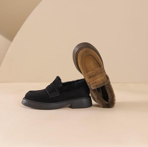 westory2024年秋冬新款休闲风厚底平跟舒适百搭毛毛鞋休闲鞋W24DM8502120Z 商品图0