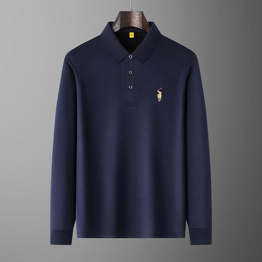 【加绒】【新款DG】大依优型大码加绒长袖Polo衫翻领男装加肥加大体恤大号上衣胖子 商品图1