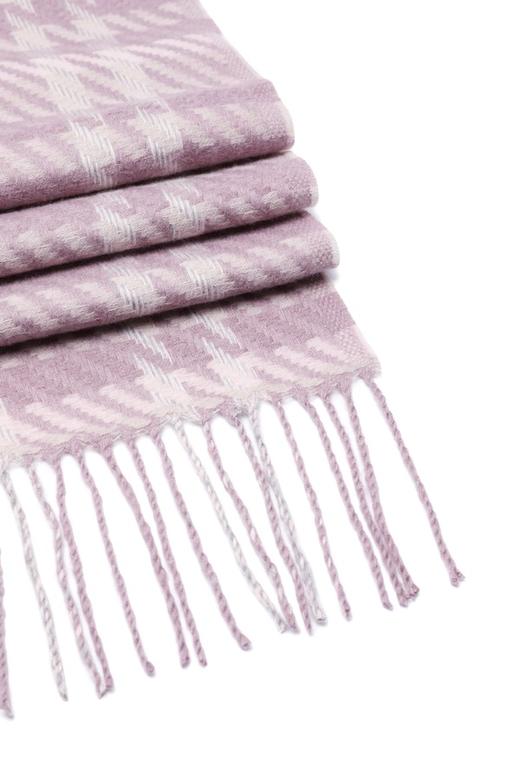 AVA 紫色格纹流苏围巾 8078 商品图3