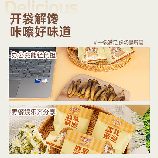 非膨化食品【健康酥脆！鹿茸菇脆】甄选品质原料制作，手工精选头茬鹿茸菇新货，VF工艺锁住新鲜营养，口口满足，拒绝高温油炸，下午茶宵夜休闲小吃L 商品图3