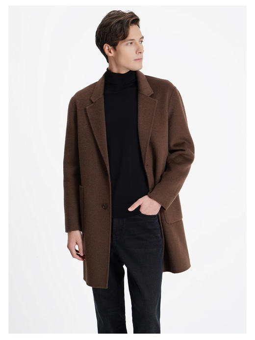 callisto咖啡色绵羊毛呢大衣 商品图2