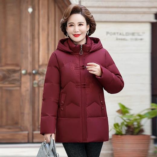 中老年人中长款羽绒棉衣女2024年婆婆妈妈款大码加厚保暖棉服外套 商品图0