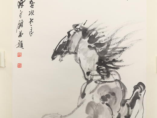 陈永锵国画143x64CM《马》一8平尺手绘纸本宣纸国画作品[原作编号GH0385] 商品图1