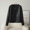 丁摩 海宁休闲真皮皮衣女短夹克山羊皮圆领外套x852 商品缩略图5