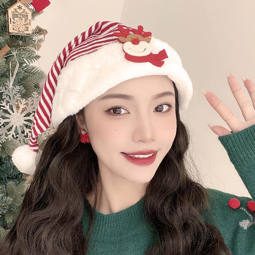 【可爱圣诞帽】儿童成人圣诞老人帽子 节日装扮节日礼物 毛绒雪人帽 商品图1