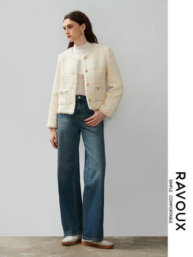 263199913弹力牛仔直筒裤