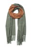 SUMMER & SAGE 双色拼接格纹流苏围巾 7986 商品缩略图1
