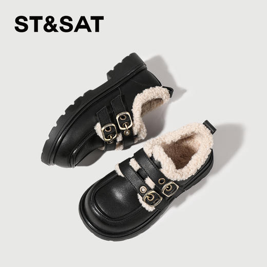 【童鞋】星期六英伦风毛边保暖绒里乐福小皮鞋SSC4192L69 商品图3