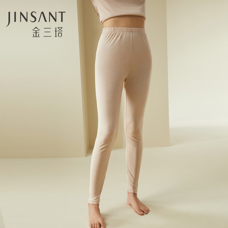 金三塔真丝保暖裤女纯色桑蚕丝保暖透气长裤绢丝单裤（限价款） 1NZF8C801