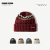<有书独家>【复古酒红色毛线帽子】冬季圣诞节日 保暖羊毛混纺麻花针织帽 冷帽潮 商品缩略图0