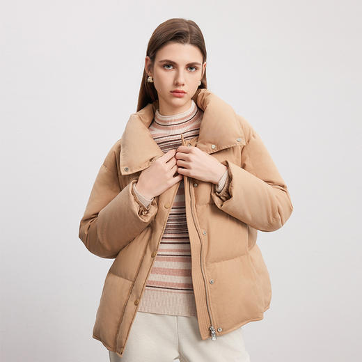 【大翻领加厚羽绒服】24年秋冬新品女士90白鹅绒加厚保暖外套 商品图0