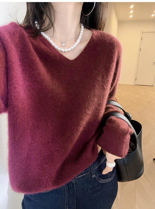 绵云绒雪 堪比羊绒！100羊毛拉绒无缝一体毛衣女简约针织！ 商品图5