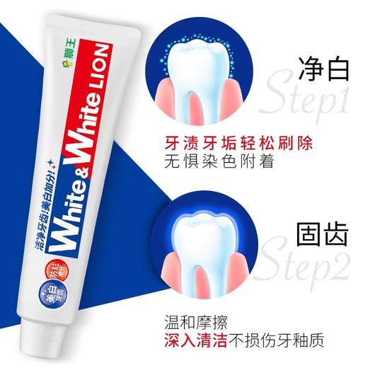 9楼shazz momo 2支 狮王WHITE&WHITE美白牙膏(荷兰薄荷香型）150g 吊牌价：36元 活动价：29.9元 商品图1