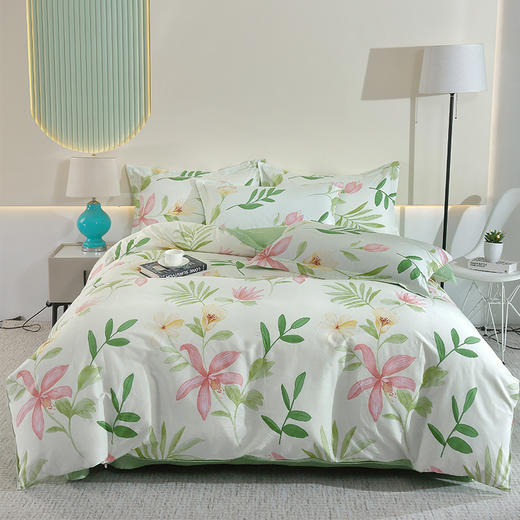 恒源祥Fazeya彩羊全棉四件套-花之恋（米）（被套：200*230cm、床单：230*250cm、枕套：48*74cm*2）【分仓直发，72小时发货，周末节假日不发货】 商品图0