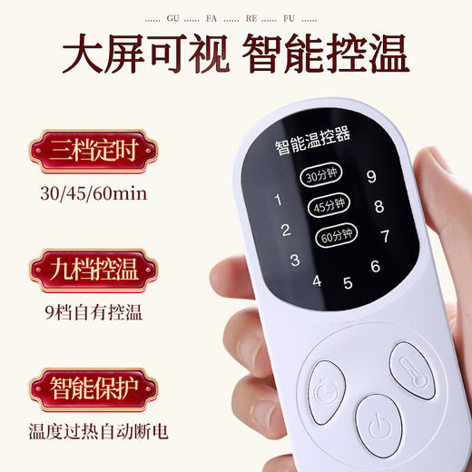 【2海盐热敷包、艾绒包、电加热亚麻盐袋子、9档定时控温、理疗热敷毯、加大粗盐热敷袋礼盒装 商品图2