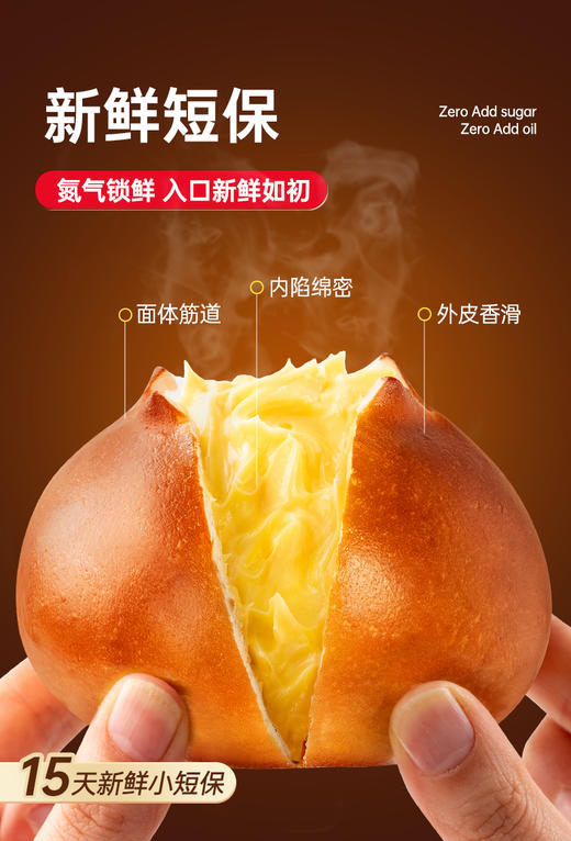 七年五季全麦碱水球 肉松/芋泥/奶酪/红豆 65g/只 商品图2