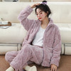 【拉链珊瑚绒家居服套装】可外穿睡衣秋冬季法兰绒加厚立领连帽 商品缩略图1