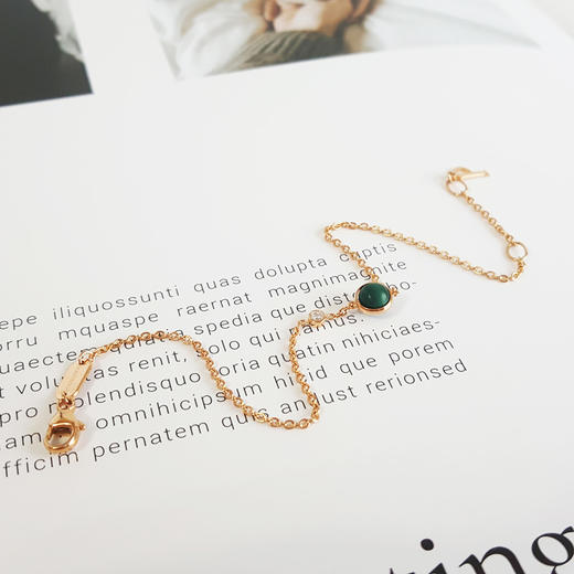 【95新 】Piaget伯爵POSSESSION时来运转系列G36PB71818K玫瑰金镶钻孔雀石时来运转手链链长约18cm女士现售价：3700！261024TJ21 商品图2