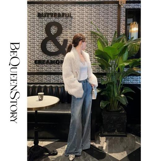 余潇潇红人上新【华丽颂歌】气质托斯卡纳羊皮毛一体翻领皮草外套 商品图4