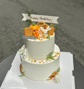 6寸+4寸 | 森系小兔子 | 小双层蛋糕