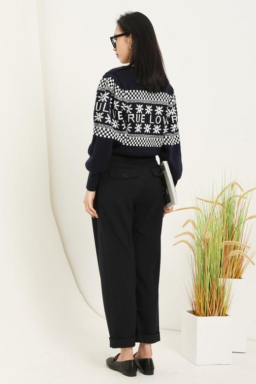 ANSUABEL 趣味标语花朵格纹针织上衣 14888 商品图2