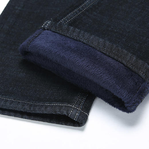 【加绒加厚】罗蒙冬季加绒保暖牛仔裤男士休闲百搭直筒弹力牛仔裤男棉质长裤 商品图6