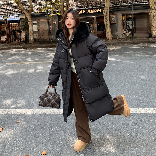 奢姿2024年冬季新款大码女装连帽减龄外套胖妹妹休闲保暖羽绒服7344300232 商品图3