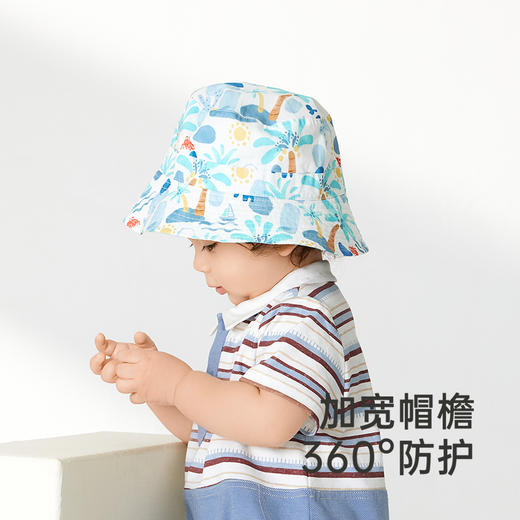 英氏婴儿帽子春夏季透气不闷男童帽子2025新款男宝渔夫帽休闲百搭 商品图2