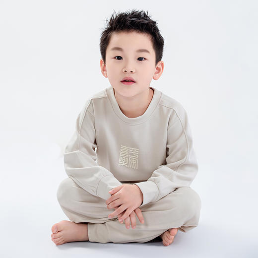 【商场同款】熳洁儿太空棉家居服休闲圆领长袖套装儿童家居服男童女童24703611 商品图5