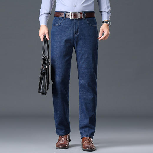 【加绒加厚】罗蒙冬季加绒保暖牛仔裤男士休闲百搭直筒弹力牛仔裤男青年棉质长裤子 商品图3