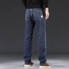 2024高端蓝灰色牛仔裤！男秋冬款直筒宽松大码男裤中年男士加绒直筒长裤！ 商品缩略图3