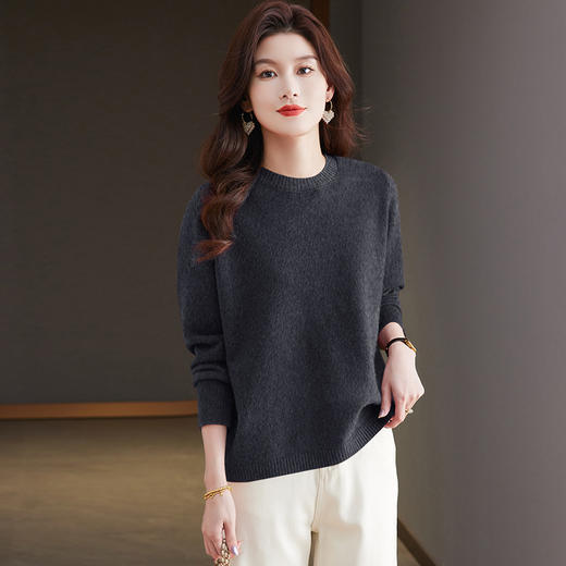 CC-53-5995针织打底衫女士秋冬季2024新款洋气时尚镶钻遮肚子宽松厚毛衣内搭 商品图1