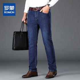 罗蒙春秋男装牛仔裤男士直筒休闲百搭棉质牛仔裤男青年长裤子