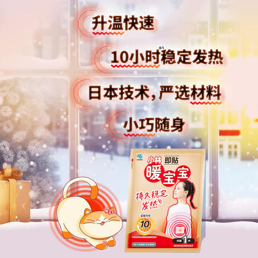 小林制药 暖宝宝暖贴一次性即贴10片驱防寒保暖暖身贴暖腰腹背姨妈自发热贴 10片装/包 商品图2