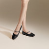 千百度牛漆皮时尚芭蕾舞鞋女秋季低跟浅口玛丽珍晚晚单鞋A24451021 商品缩略图2