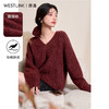 西遇短款V领毛衣女冬季新款温柔纯色慵懒风宽松套头上衣D0043998 商品缩略图0