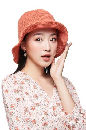 SUMMER & SAGE 亮丽珊瑚色渔夫帽 9031