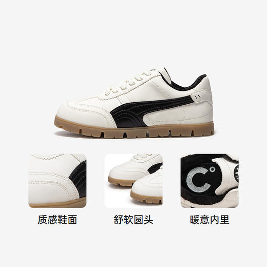 千百度加绒德训鞋女款冬季复古保暖时尚休闲鞋户外运动鞋A24622804 商品图3