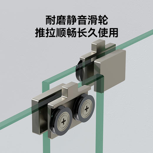 帝王洁具一字型整体淋浴房家用卫生间厕所隔断洗澡淋浴黑玻璃移门SH907 商品图3