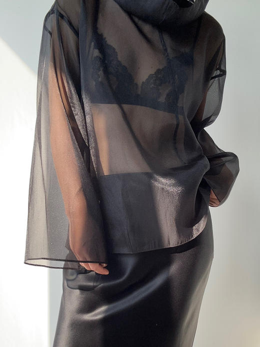 VC｜AW24074 Cedar sheer blouse  衬衫 [ 黑 / 白 ] 商品图2