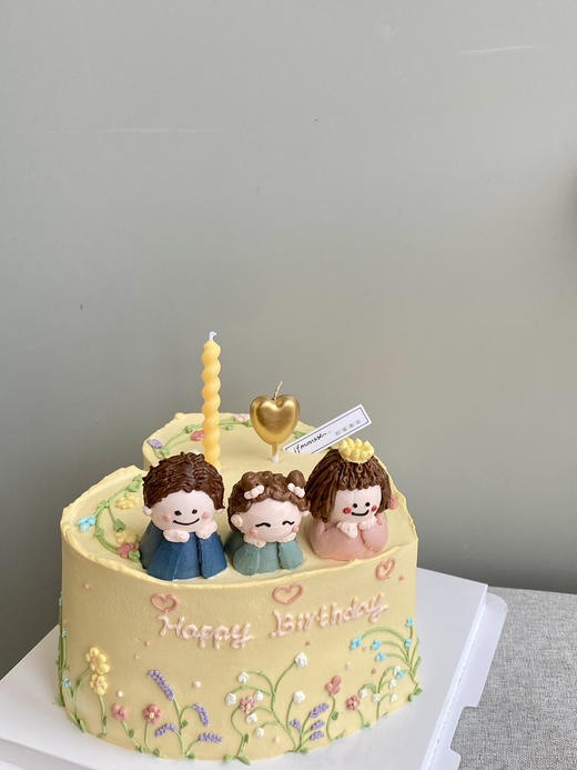 「女士」幸福的一家三口 手绘 奶油霜 商品图3