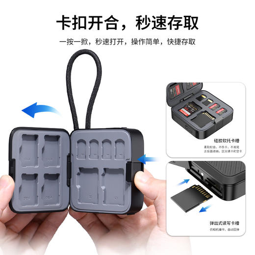Ulanzi优篮子CRC10三合一存储卡盒usb3.2高速CFA卡SD卡TF卡Type-C接口数据传输闪传卡盒手机电脑相机读卡 商品图8