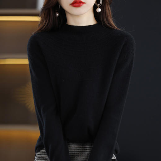 板绘BANHUI一线成衣半高镂空羊毛衫 气质百搭时尚 无缝一线成衣 柔软舒适纯羊毛 商品图6