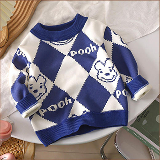 【积分兑换】秋冬儿童毛衣卫衣A类加厚加绒休闲时尚针织衫 商品图0