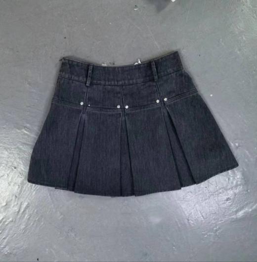 Z1净色A字百褶牛仔短裙40709 秋季 059153142490 商品图0