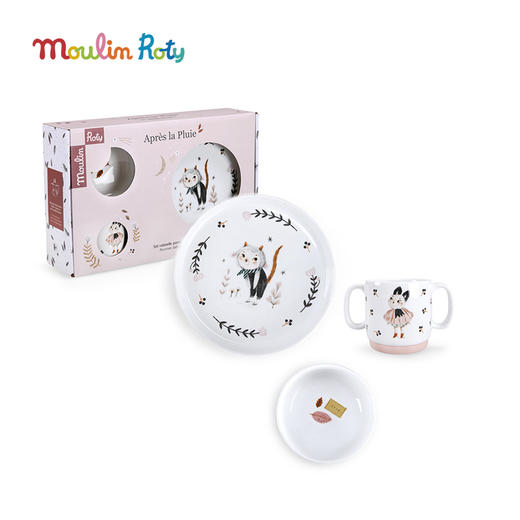 Moulin Roty 花朵女孩-马口铁茶具套装 手提箱 适合3岁+ 精美装饰 过家家玩具 花朵女孩系列 法国品牌-710538 商品图10