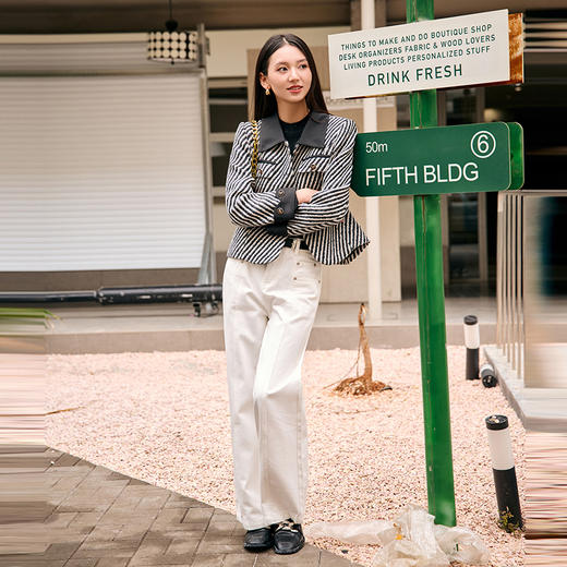NEELLY纳俪商场同款冬季新款翻领小香风保暖外套90白鹅绒羽绒服女N24104L07735 商品图2