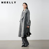 NEELLY纳俪商场同款冬季新款高级感绵羊毛兔毛双面呢大衣女灰色N24104N04401 商品缩略图0